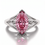 Solitaire Mme La Marquise Diamant Marquise Rose - Lauredi