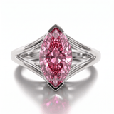 Solitaire Mme La Marquise Diamant Marquise Rose - Lauredi