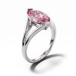 Solitaire Mme La Marquise Diamant Marquise Rose - Lauredi