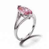 Solitaire Mme La Marquise Diamant Marquise Rose - Lauredi