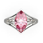 Solitaire Mme La Marquise Diamant Marquise Rose, Or 18 carats - Lauredi