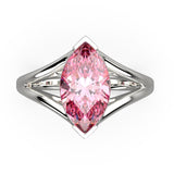 Solitaire Mme La Marquise Diamant Marquise Rose, Or 18 carats - Lauredi