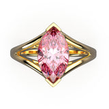 Solitaire Mme La Marquise Diamant Marquise Rose, Or 18 carats - Lauredi