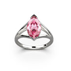Anillo solitario Mme La Marquise en oro reciclado de 18 quilates con diamante de laboratorio talla marquesa rosa – Lauredi