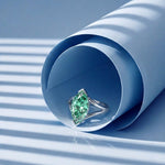 Solitaire Mme La Marquise Diamant Marquise Vert - Lauredi