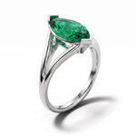 Solitaire Mme La Marquise Diamant Marquise Vert - Lauredi