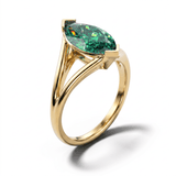 Solitaire Mme La Marquise Diamant Marquise Vert - Lauredi