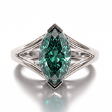 Solitaire Mme La Marquise Diamant Marquise Vert - Lauredi