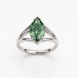 Solitaire Mme La Marquise Diamant Marquise Vert - Lauredi