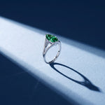 Solitaire Mme La Marquise Diamant Marquise Vert - Lauredi