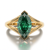 Solitaire Mme La Marquise Diamant Marquise Vert - Lauredi